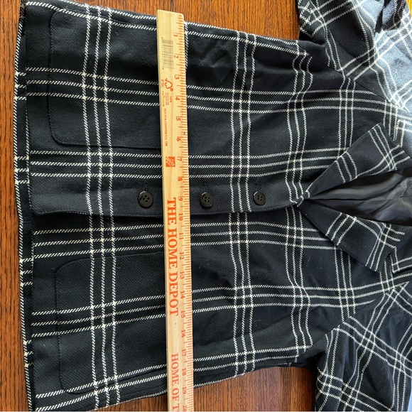 Jaeger Made in Great Britain Plaid Black & White 100% Wool Blazer US Size 6 - Picture 8 of 11
